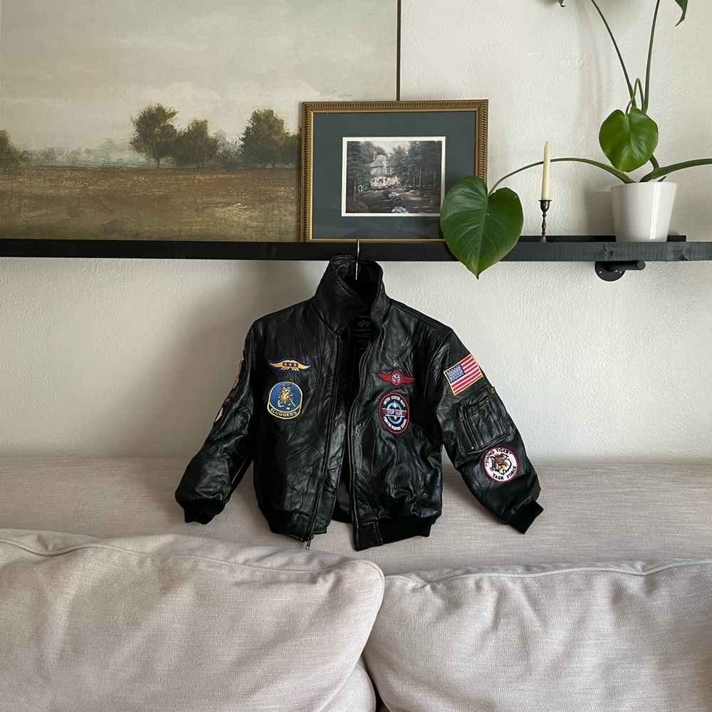 Vintage kids 100% leather jacket